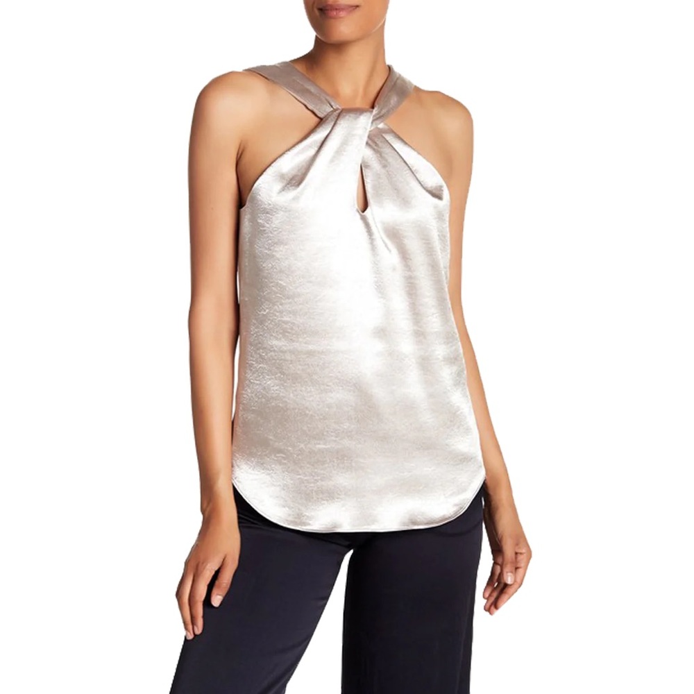 Ramy Brook Andrea Gold Crepe Top Medium